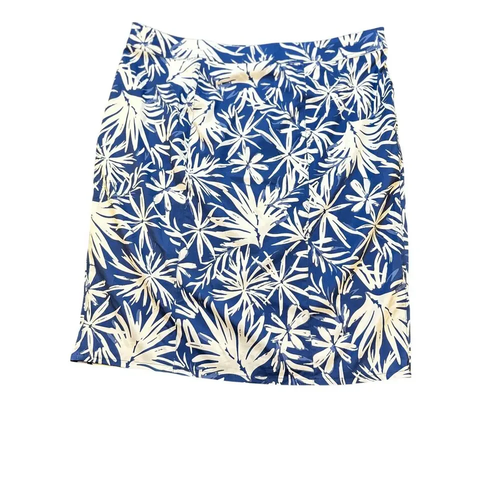 RipSkirt Hawaii Navy White Floral Wrap Skirt Women Sz XXL Knee Length 3 EUC - Picture 2 of 8